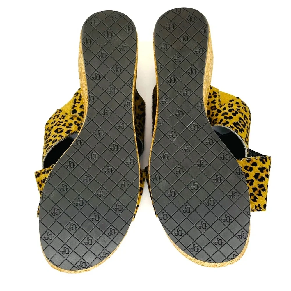 Donald J Pliner Animal Print Seva Cross Cork Sandal Wedge Size 8 - Picture 7 of 7